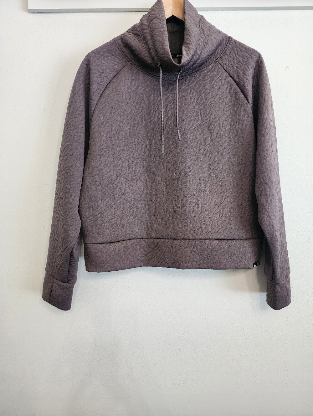 Juicy Couture Brown Textured Cowl Neck Pullover Jacket Long Sleeve Athleisure L - Picture 2 of 10